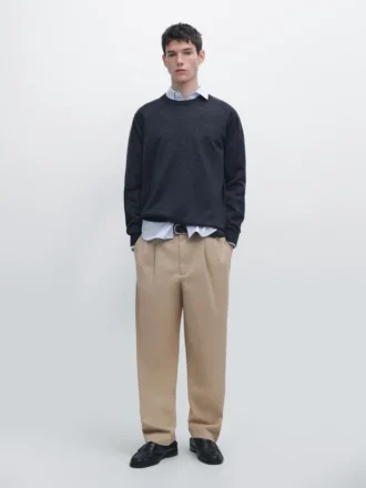 Trui van merinowol met ronde hals