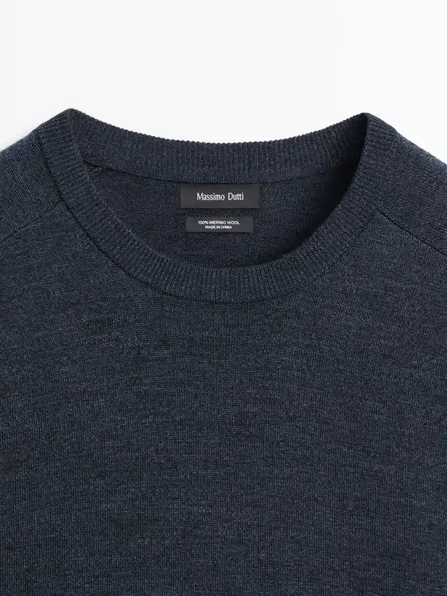 Trui van merinowol met ronde hals Trui van merinowol met ronde hals