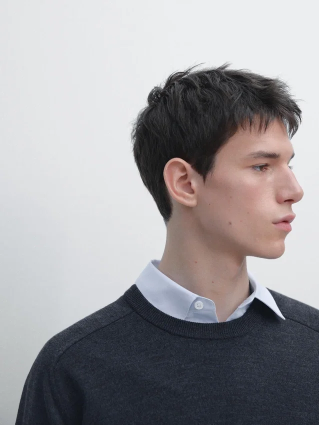 Trui van merinowol met ronde hals Trui van merinowol met ronde hals