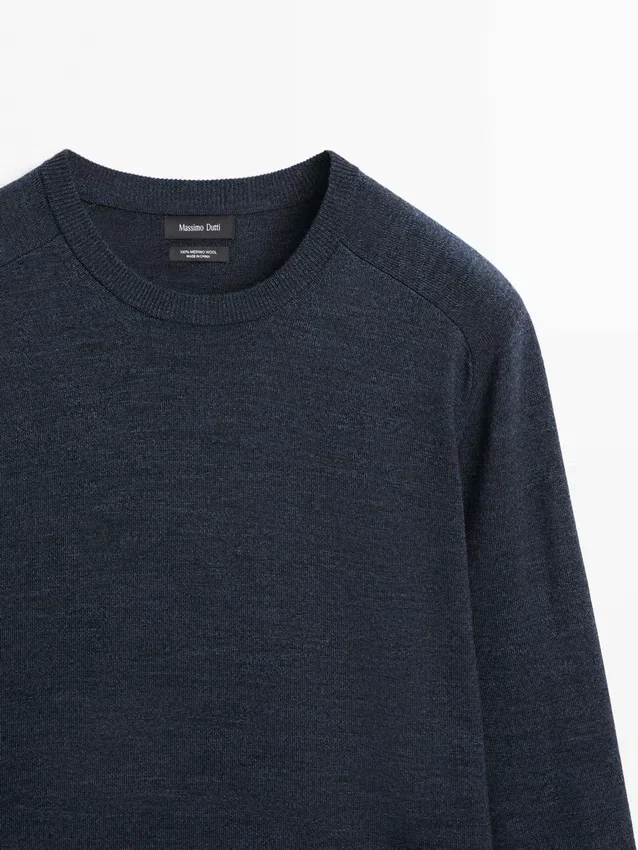 Trui van merinowol met ronde hals Trui van merinowol met ronde hals