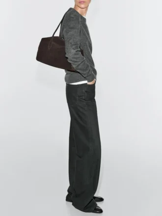 West Satchel-tas van gespleten leer