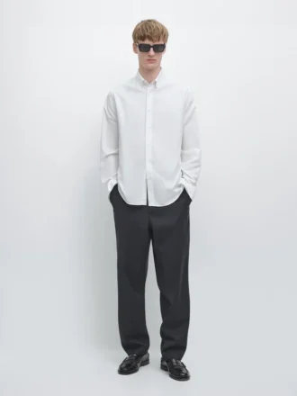 Wollen broek met pied-de-poule-motief