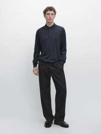 Wollen gebreide trui met polokraag