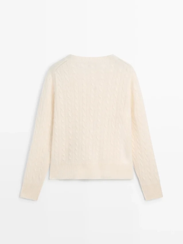 Wollen vest met kabelpatroon Wollen vest met kabelpatroon