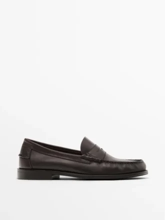 Zachte, geoliede leren penny loafers