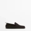 Zachte leren Loafers met gerimpeld detail