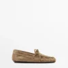 Zachte leren Loafers met gerimpeld detail