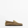 Zachte leren Loafers met gerimpeld detail