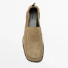 Zachte leren Loafers met gerimpeld detail