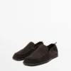 Zachte leren Loafers met gerimpeld detail