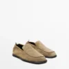 Zachte leren Loafers met gerimpeld detail