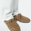 Zachte leren Loafers met gerimpeld detail