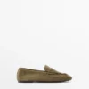 Zachte loafers van gespleten leer