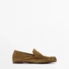 Zachte loafers van gespleten leer