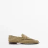 Zachte loafers van gespleten leer
