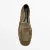 Zachte loafers van gespleten leer