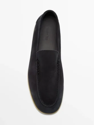 Zachte loafers van gespleten leer
