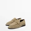 Zachte loafers van gespleten leer