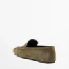Zachte loafers van gespleten leer